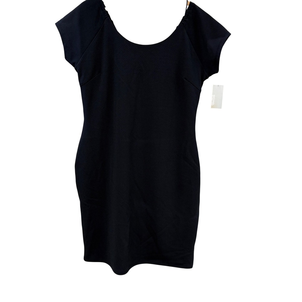 Michael Michael Kors Navy Black Sheath fit Dress Twist Back Cutout XL MU68W724FT